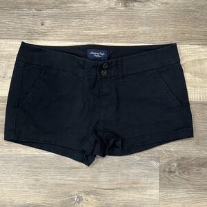 AMERICAN EAGLE Black Stretch Midi Shorts size 8